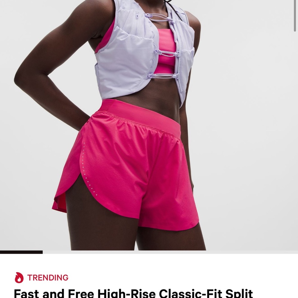 Lululemon Athletica Coral Fast and Free Shorts